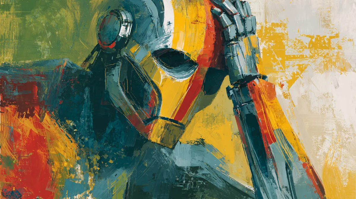 Anxious robot software engineer.