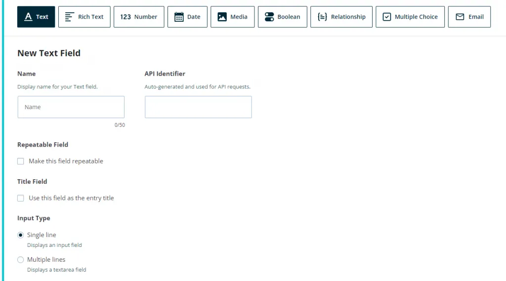 Defining input fields with Atlas Content Modeler in headless WordPress.