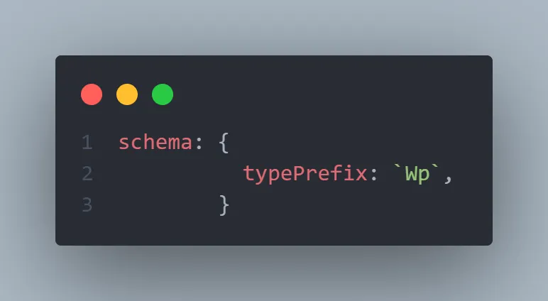 Gatsby source WordPress prefix configuration option example.