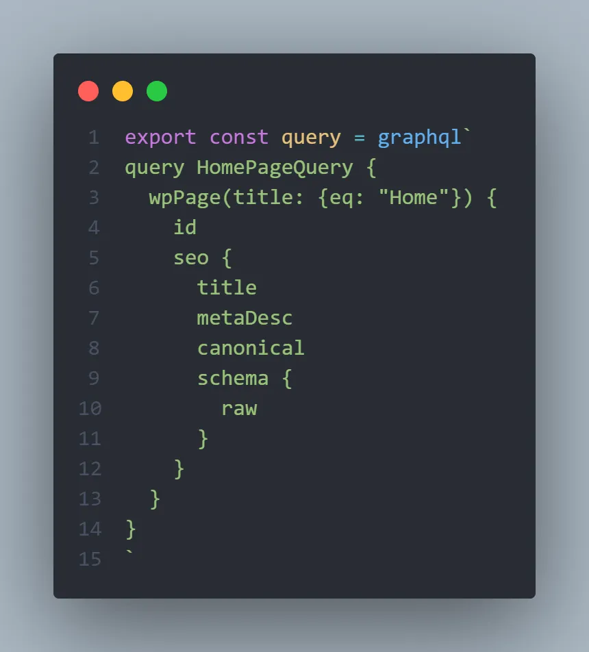 Yoast SEO GraphQL Query