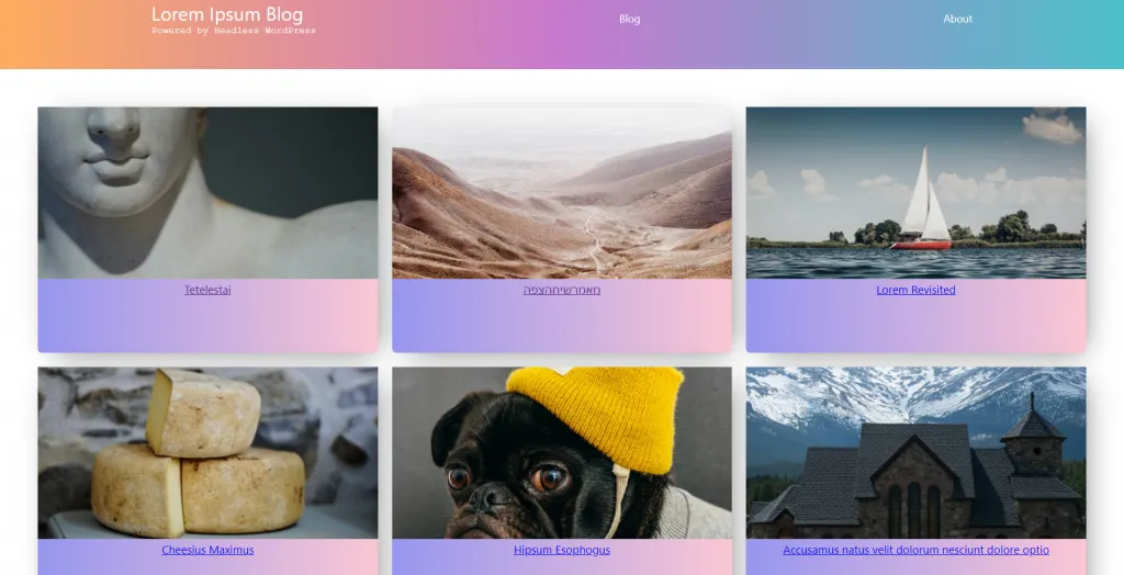 Headless WordPress blog page