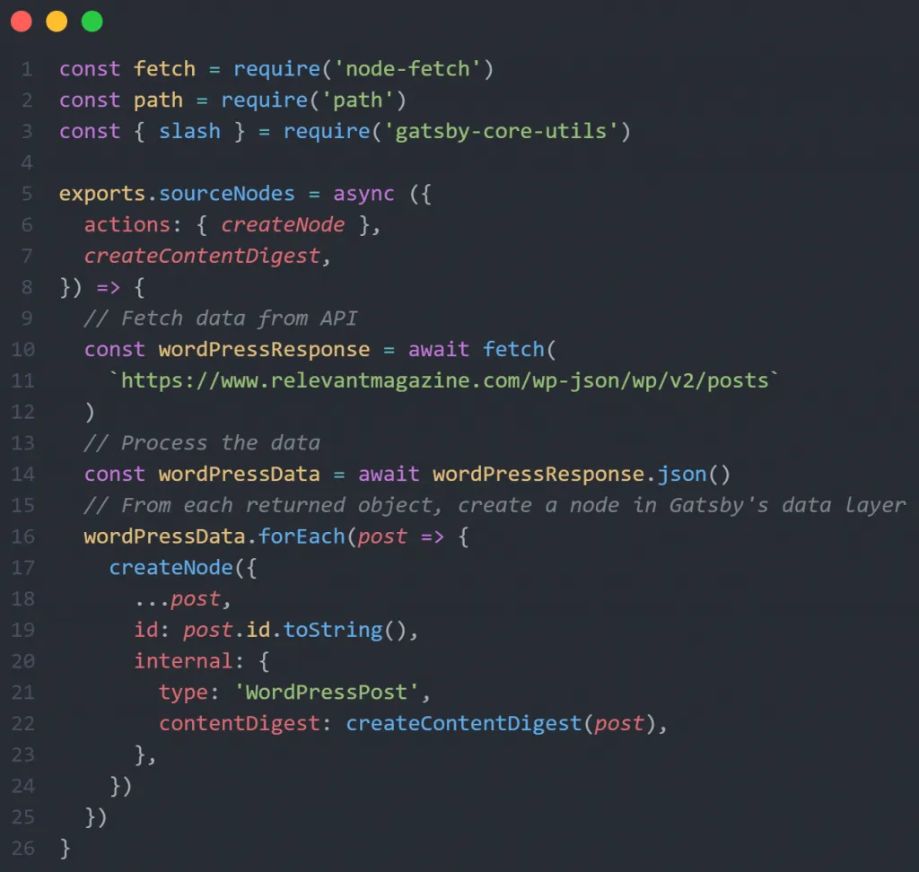 Gatsby lets us source data from nearly anywhere