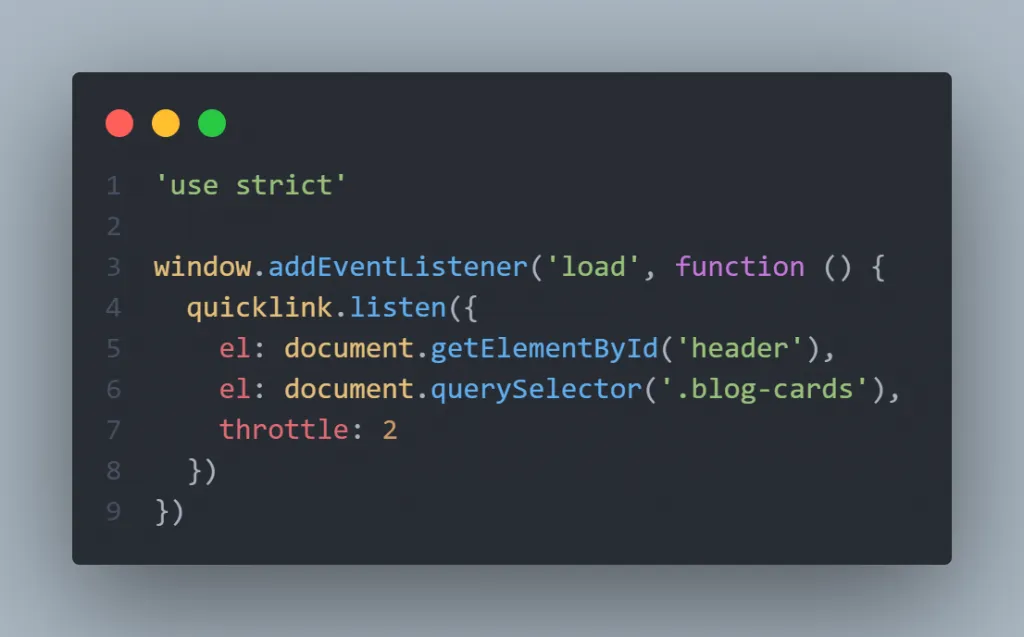 QuickLink for headless WordPress site