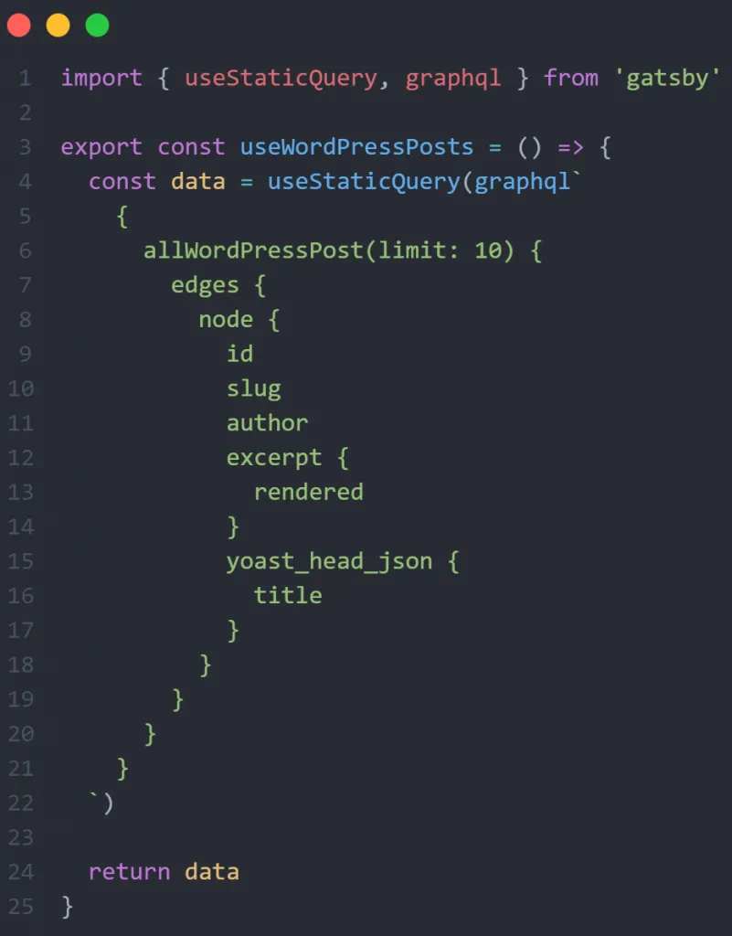 Custom React hooks and headless WordPress make it easy to store sets of data